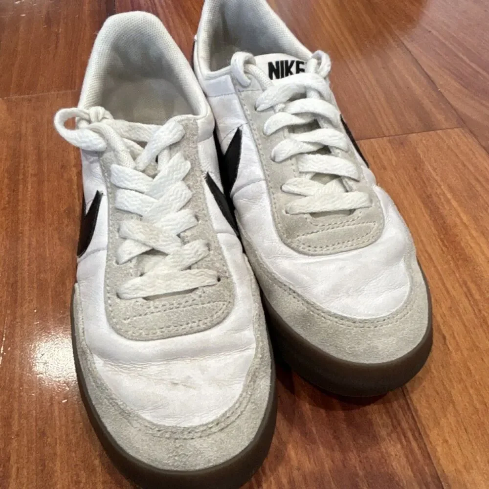 Nike Kids Dunk White Black Gray Colorblock Low Top Leather Sneakers Sz 3.5Y